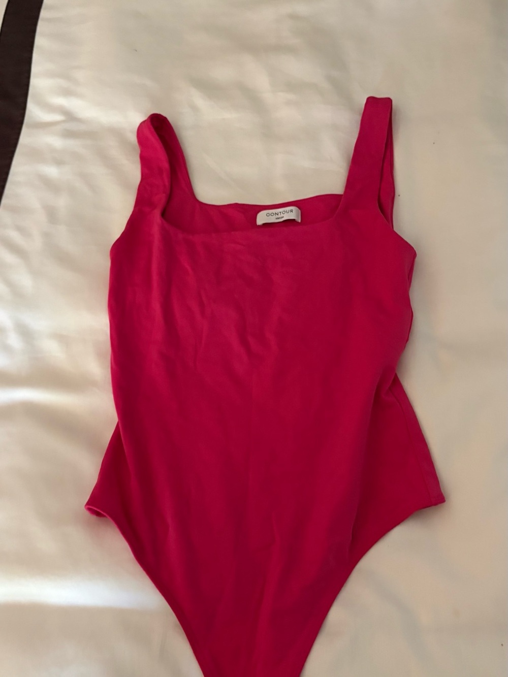 Aritzia Hot Pink Square-Neck Bodysuit